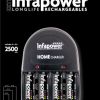C002 Infapower Home Charger with 4 x 2500mAh AA Batteries